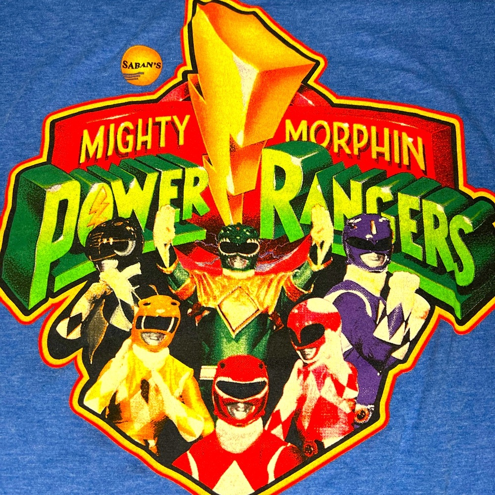 2017 Saban's Mighty Morphin Power Rangers Retro T-Shirt xl blue